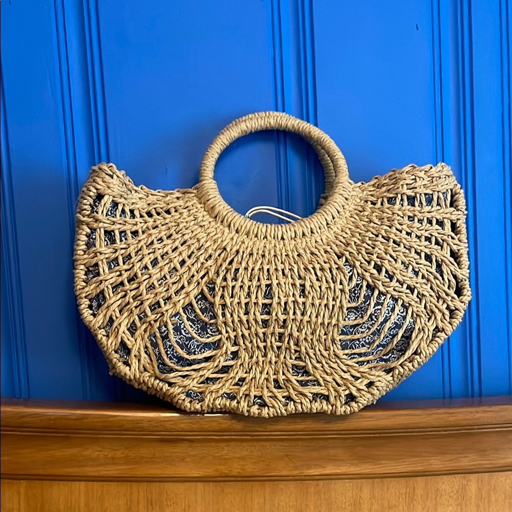 Woven Tan Handbag